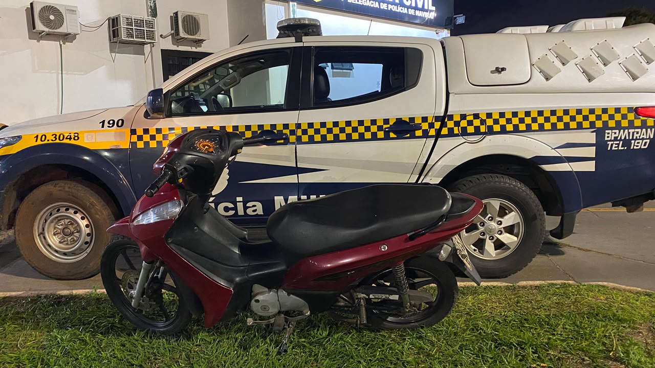 Polícia Militar recupera motocicleta furtada poucas horas após o crime em Naviraí