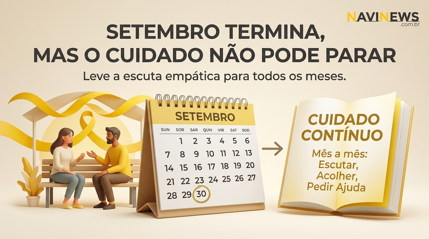 A campanha do Setembro Amarelo chega ao fim, mas o cuidado com a vida precisa continuar o ano inteiro